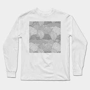 Abstract Summer Hills Sketch (MD23SMR003b) Long Sleeve T-Shirt